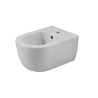 Bideu suspendat Agro Compact din portelan, white shinny